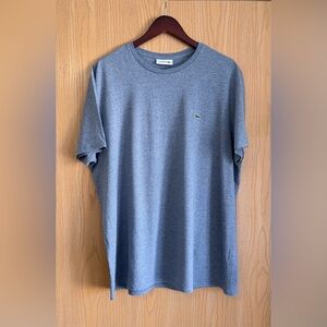 LACOSTE | SZ US 3XL FR 8 | Gray Pima Cotton Crew T-shirt | Lightweight Preppy